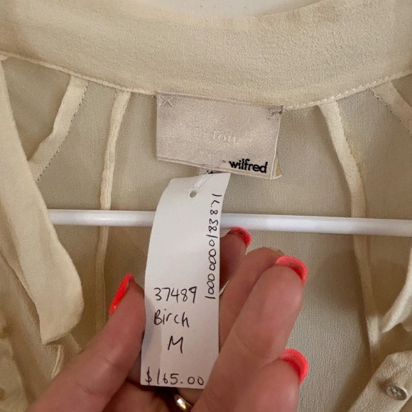 Wilfred Aritzia Le Fou sheer drop waist with gold specks nwt - Picture 2 of 5